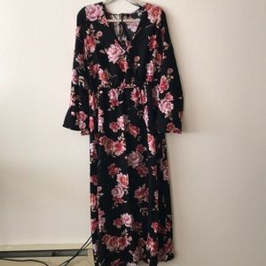 Forever 21 floral, tie back, leg slit